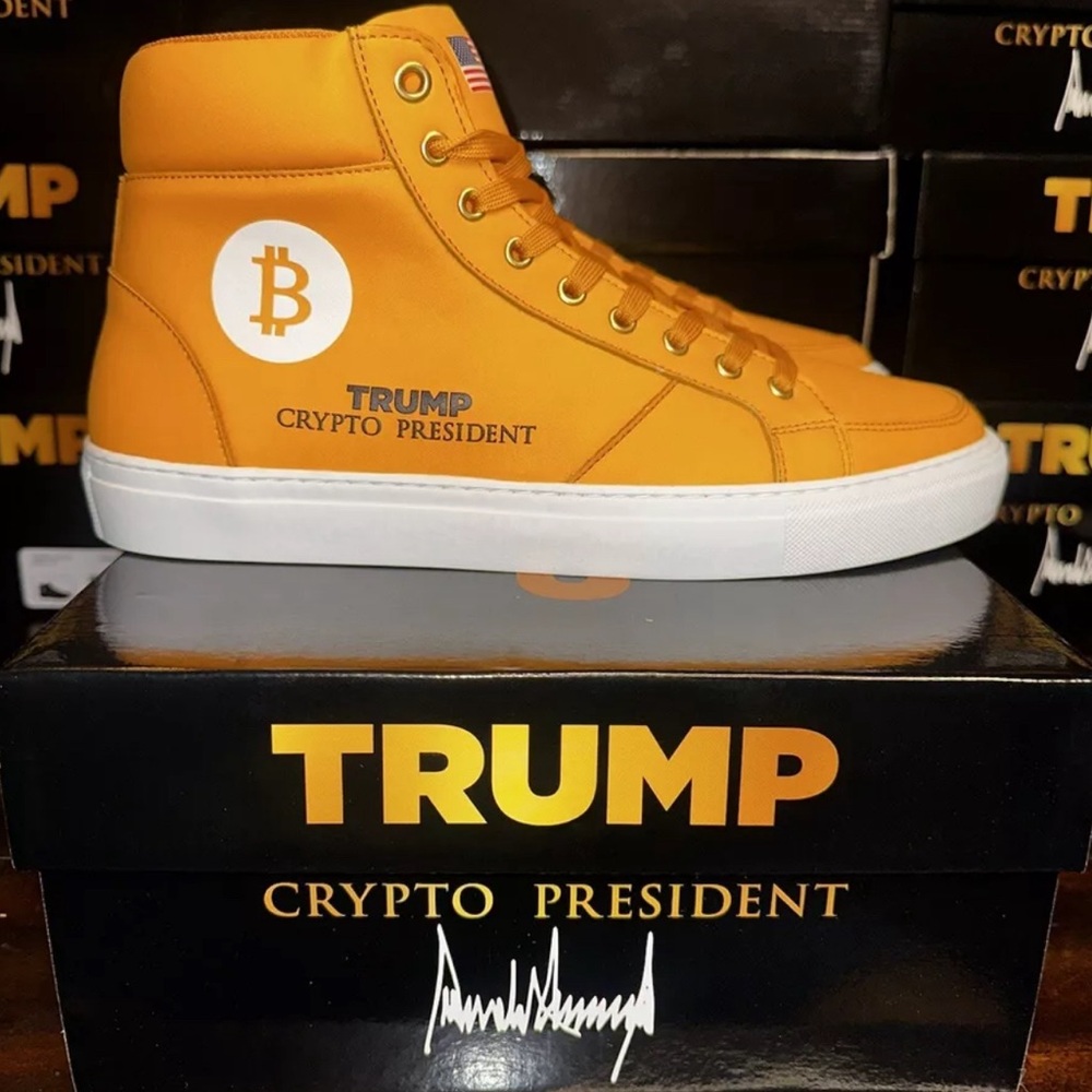 Donald Trump Sneakers x Bitcoin Crypto High Top Sneakers #211/1000 Size 9 Mens